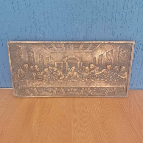 Grande e pesada Santa Ceia em bronze