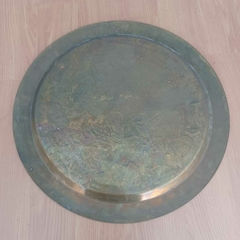 Grande Prato chapa grossa Egípcio em bronze, com cenas Egípcias desenhadas feitas à mão na internet