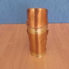Porta-fósforos longo de latão e cobre para lareira vintage - comprar online