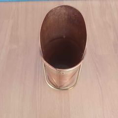 Porta-fósforos longo de latão e cobre para lareira vintage - Kombina Antiguidades – Tesouros Raros e Peças de Colecionador
