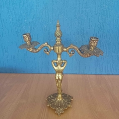 Candelabro antigo de bronze para duas velas - comprar online