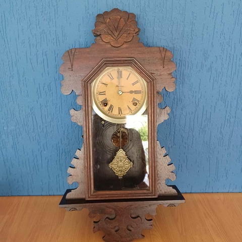 Raro relógio de parede antigo da prestigiada marca Ansonia