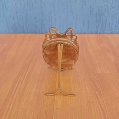 Porta-retrato antigo em bronze com formato oval - comprar online