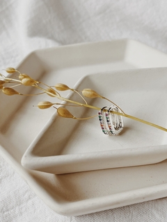 Argolla cubic color plateada - Corinna accesorios