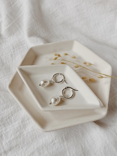 Argollas con perla - comprar online