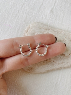 Argollas torzadas minis plata - comprar online