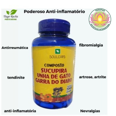 Composto Sucupira Unha Gato Garra diabo 90 cápsulas