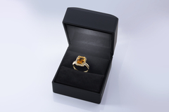 anel em ouro 18k com citrino e diamantes
