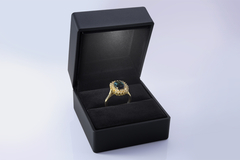  anel em ouro 18k com turmalina e diamantes

