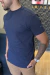 CAMISETA GOLA MEDIA EM SUEDINE AZUL na internet