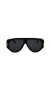 Óculos de Sol Feminino Flat-Top Bold Black Gold - comprar online