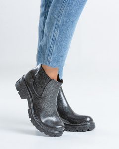 Botas De Lluvia Negro Glitter en internet