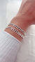 Pulseira Folheada Escama de Peixe Detalhes Branco