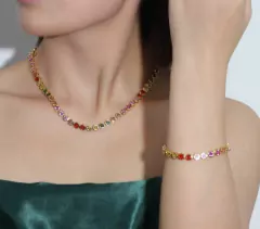 Pulseira Arco-Íris de Zircônias Prata na internet