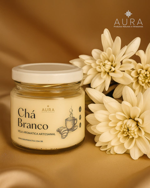 Vela Aromática Vegetal Chá Branco 100g