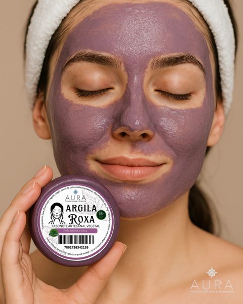 Sabonete Natural Argila Roxa e Ácido Hialurônico 90g