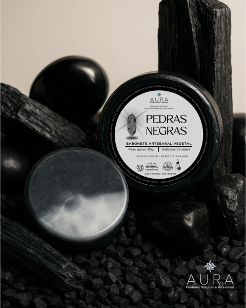 Sabonete Vegetal Pedras Negras 90g - comprar online