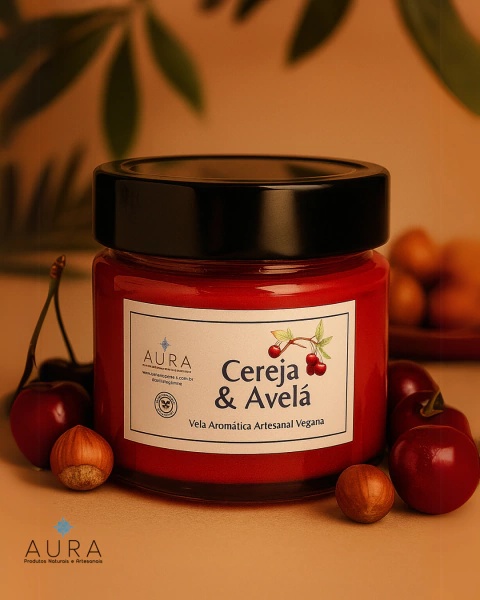 Vela Aromática Artesanal Cereja & Avelã 100g - comprar online