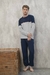 PIJAMA HOMBRE INVIERNO JERSEY CASACA COMBINADA Y PANTALON LISO LINEA ENJOY