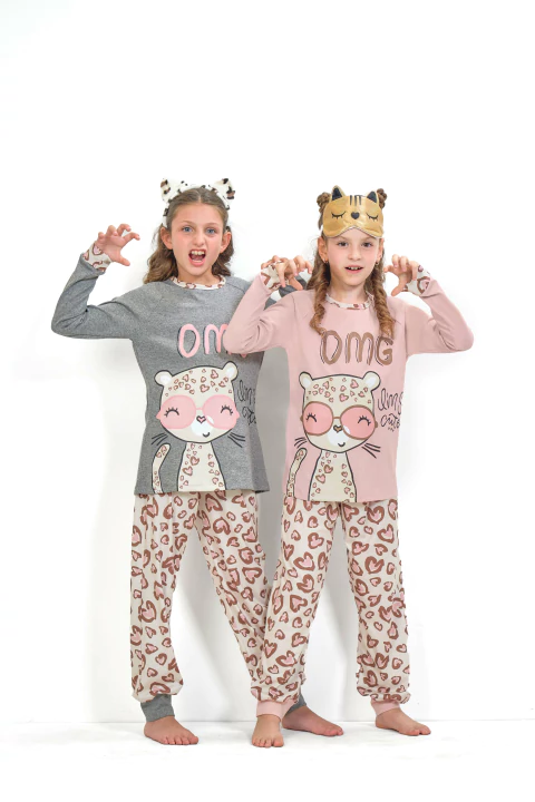 PIJAMA JUVENIL CON CASACA DE JERSEY PANTALON SUBLIMADO LINEA TIGRE