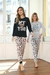 PIJAMA INVIERNO MUJER CON CASACA EN JERSEY Y PANTALON SUBLIMADO LINEA COLLEGE - comprar online