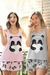 PIJAMA MUJER VERANO DE JERSEY MUSCULOSA CON SHORT ESTAMPADO LINEA PANDA - comprar online