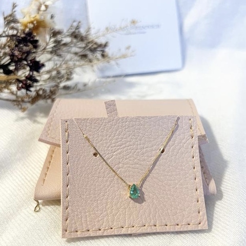 Colar Gota Esmeralda em Ouro