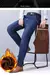 Calça masculina grossa de veludo, jeans estiramento reto, calça jeans quente,