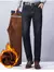 Imagem do Jeans de inverno quente masculino, denim outono, linha de lã macia, preto, azul