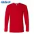Gildain-camiseta de algodão de manga comprida para homens, gola redonda, casual -allV
