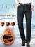 Imagem do Calça masculina grossa de veludo, jeans estiramento reto, calça jeans quente,
