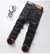 Calça masculina grossa de veludo, jeans estiramento reto, calça jeans quente, - AllV