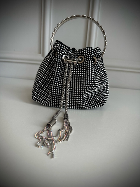 Bolsa Saco Brilhante Prata
