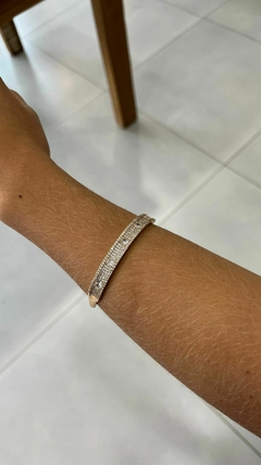 Bracelete Dourado Com Strass