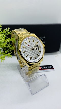 Relógio Analógico Curren Dourado. - comprar online