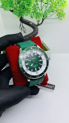 Relógio Analógico Curren Classico - Relogio com pulseira de silicone 44mm.