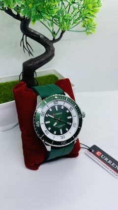 Imagem do Relógio Analógico Curren Classico - Relogio com pulseira de silicone 44mm.