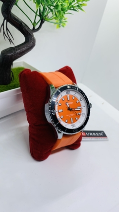 Relógio Analógico Curren Classico - Relogio com pulseira de silicone 44mm. - comprar online