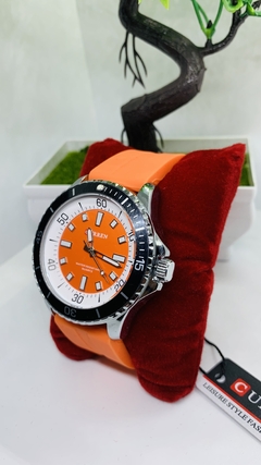 Relógio Analógico Curren Classico - Relogio com pulseira de silicone 44mm. na internet