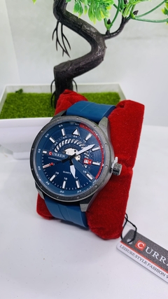 Relógio Analógico Classico Curren Original - Pulseira de Silicone 44mm.