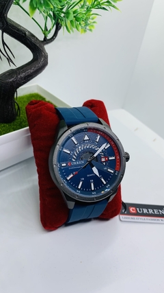 Relógio Analógico Classico Curren Original - Pulseira de Silicone 44mm. - comprar online