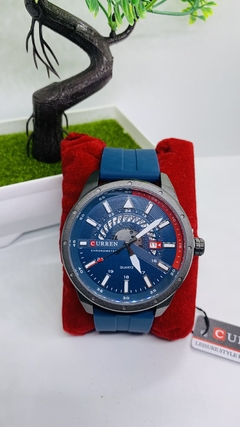 Relógio Analógico Classico Curren Original - Pulseira de Silicone 44mm. na internet