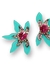 Imagen de Aros media flor glitter y strass