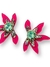 Aros media flor glitter y strass