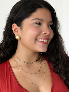 Colar Trio Bolinhas Chapadas Longo + Elo Cartier + Choker Escama de Peixe na internet
