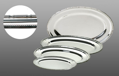 BANDEJA OVAL 25CM EN METAL PLATEADO - comprar online