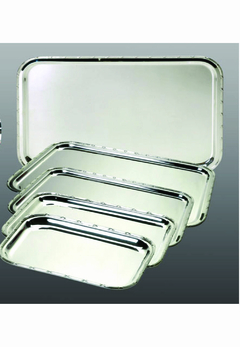 BANDEJA RECTANGULAR M 33X23 EN METAL PLATEADO