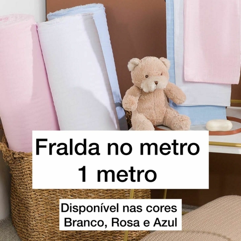 1 metro de Tecido Fralda Premium Valletex - Quadriculada - 175g/m²