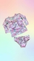 Conjunto de praia e piscina com blusa manga longa e calcinha UV50+ Unicórnio