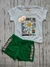 Conjunto blusa semi cropped e short em moletinho